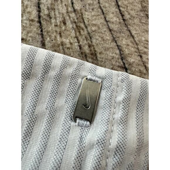 Nike Golf Dri Fit Striped White Grey Polo Shirt Men's Large Dri-Fit Golfing - Picture 3 of 9